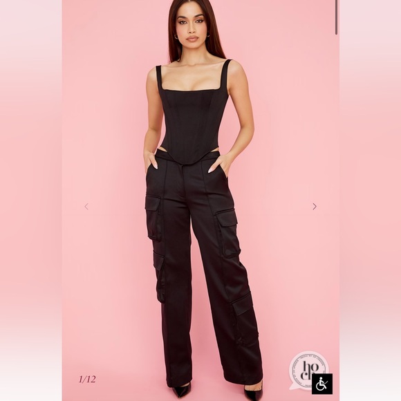 House of CB Black Cargo Wide-Leg Pants - Picture 5 of 5